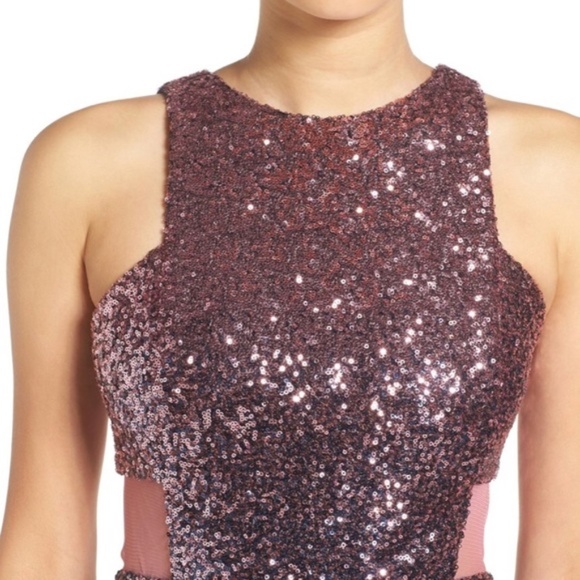 Dear Moon Ombre Pink and Navy Sequin Mini Dress - Size 3 - Picture 7 of 9